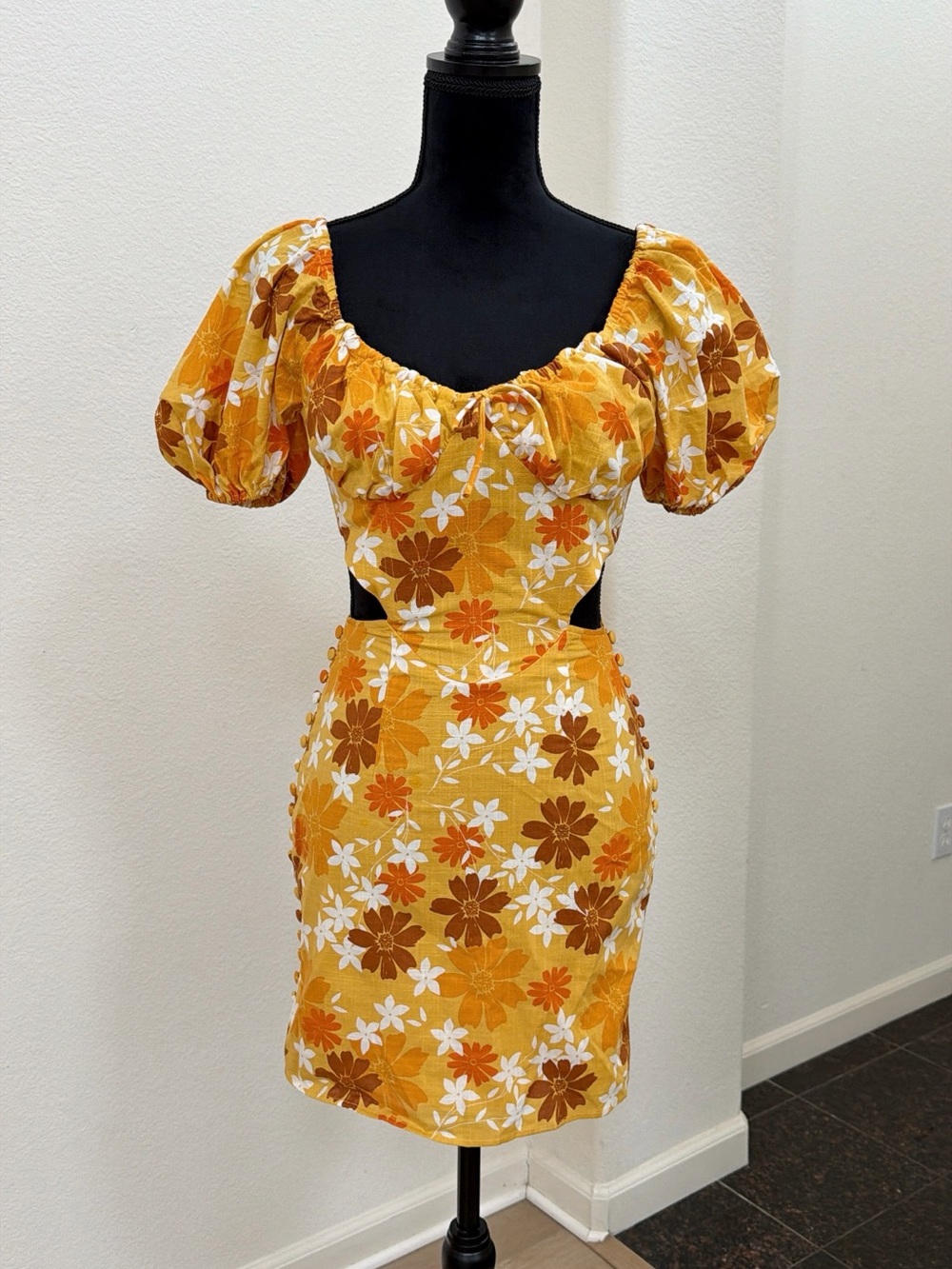 Sabo Cartia Dress Summer Haze Floral Cutout Mini XS NWT